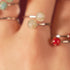 Crimson | .925 Sterling Silver | Firefly Glass | Infinity Helix Ring